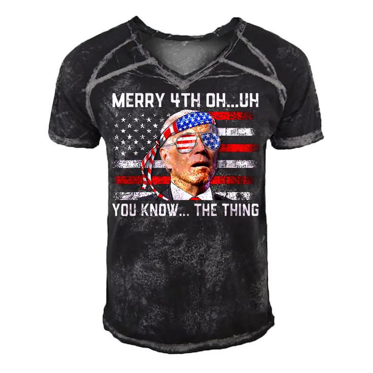 Happy 4Th Of You Know The Thing Funny 4Th Of July Amaica  Men's Short Sleeve V-neck 3D Print Retro Tshirt