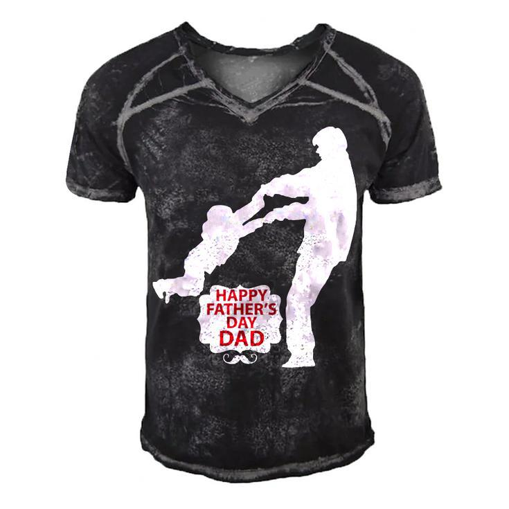 Happy Father Day Papa T-Shirt Fathers Day Gift Men's Short Sleeve V-neck 3D Print Retro Tshirt