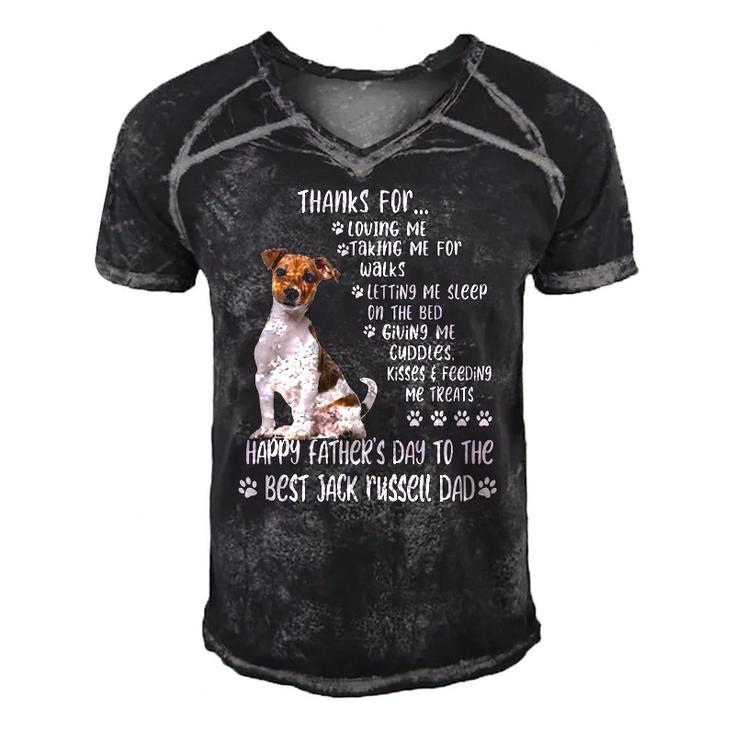Happy Fathers Day 2022 Jack Russell Dad Dog Lover Men's Short Sleeve V-neck 3D Print Retro Tshirt