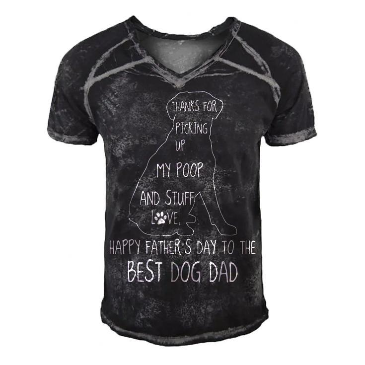 Happy Fathers Day Dog Dad Thanks For Picking Up My Poop  Men's Short Sleeve V-neck 3D Print Retro Tshirt