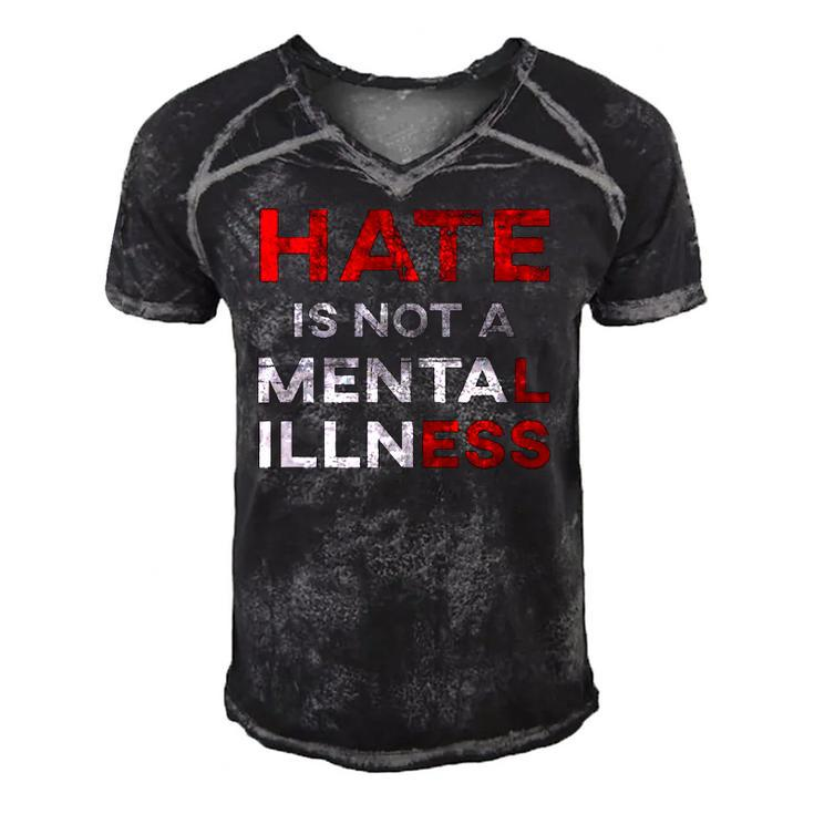 Hate Is Not A Mental Illness Anti-Hate Men's Short Sleeve V-neck 3D Print Retro Tshirt