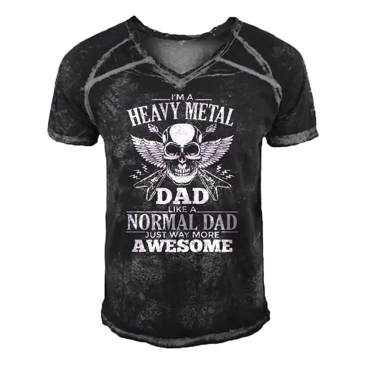 Heavy Metal Dad Punk Rock Music Lover  Men's Short Sleeve V-neck 3D Print Retro Tshirt