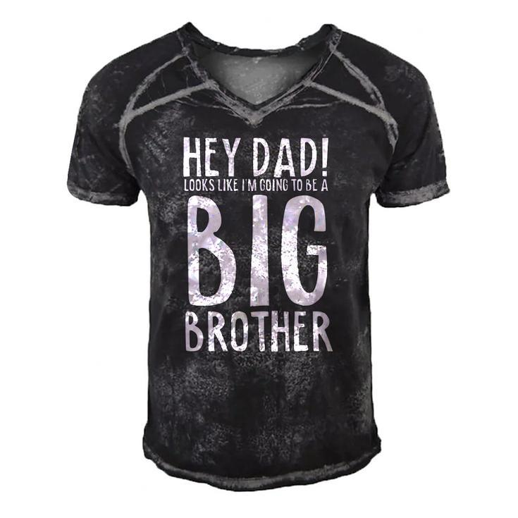Hey Dad Im Going To Be A Big Brother Pregnancy Men's Short Sleeve V-neck 3D Print Retro Tshirt