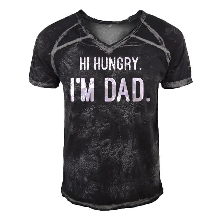 Hi Hungry Im Dad Puns For Fathers Day Daddy Type Gifts  Men's Short Sleeve V-neck 3D Print Retro Tshirt