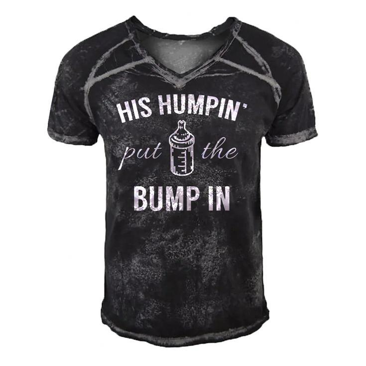 His Humpin Put The Bump In Pregnancy Announcement Men's Short Sleeve V-neck 3D Print Retro Tshirt