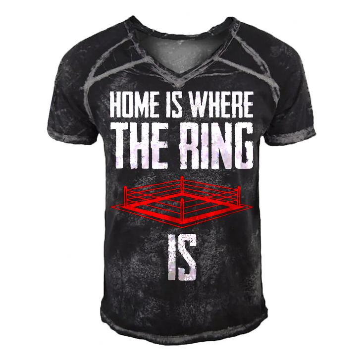 Home Is Where The Ring Is Boxing Gift - Boxer  Men's Short Sleeve V-neck 3D Print Retro Tshirt
