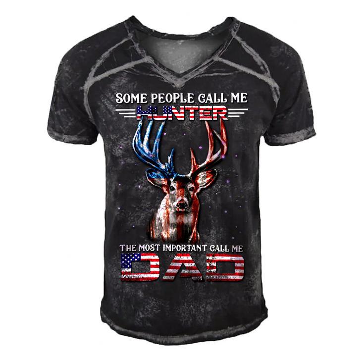 Hunting Most Important Call Me Dad Men's Short Sleeve V-neck 3D Print Retro Tshirt