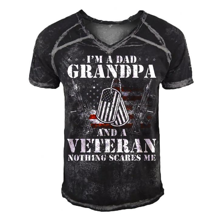I Am A Dad Grandpa Veteran Fathers Day  Men's Short Sleeve V-neck 3D Print Retro Tshirt