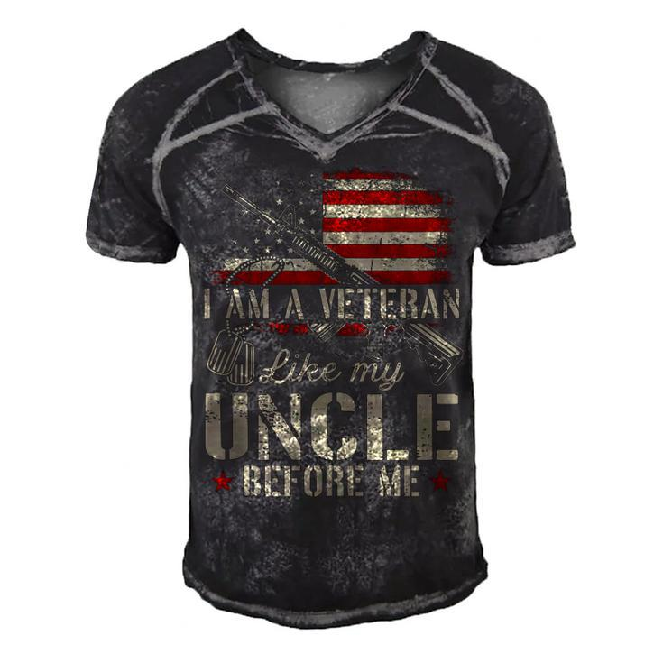 I Am A Veteran Like My Uncle Before Me Army Dad 4Th Of July  Men's Short Sleeve V-neck 3D Print Retro Tshirt