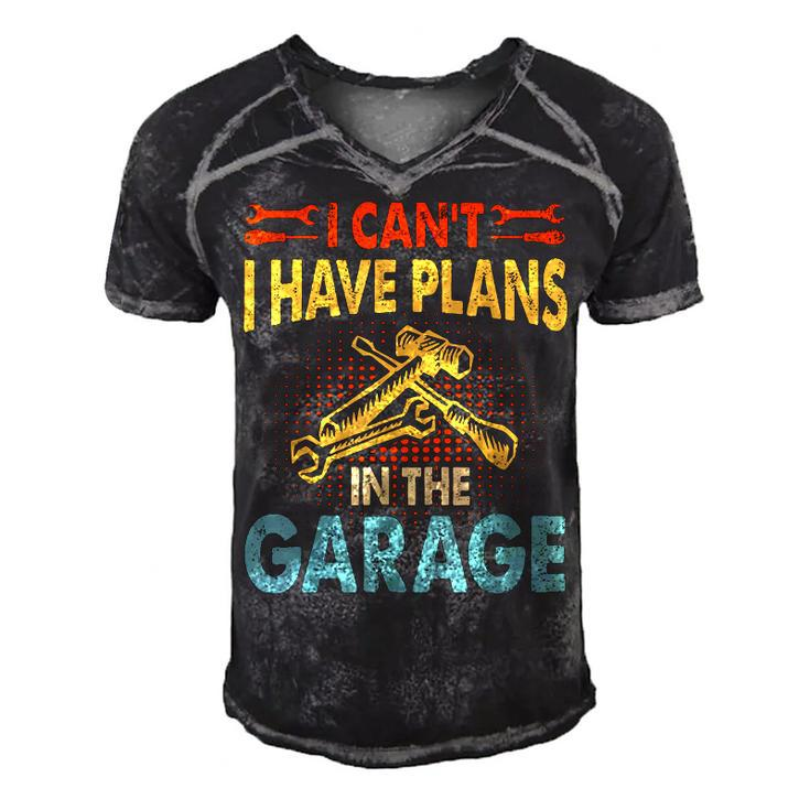 I Cant I Have Plans In The Garage  Car Repair Mechanic  V3 Men's Short Sleeve V-neck 3D Print Retro Tshirt