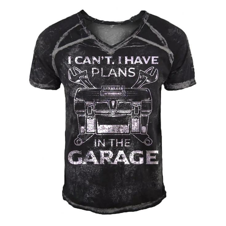 I Cant I Have Plans In The Garage Funny Car Mechanic Dad  Men's Short Sleeve V-neck 3D Print Retro Tshirt