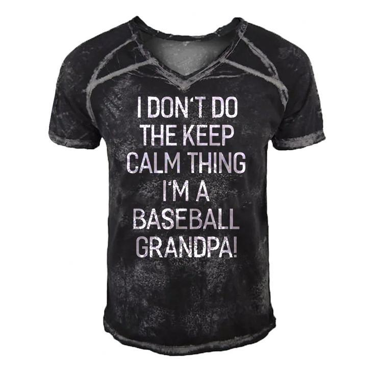 I Dont Keep Calm Thing Im A Baseball Grandpa Men's Short Sleeve V-neck 3D Print Retro Tshirt