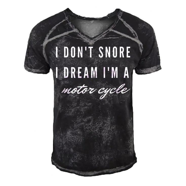 I Dont Snore I Dream Im A Motorcycle Funny Biker   Men's Short Sleeve V-neck 3D Print Retro Tshirt