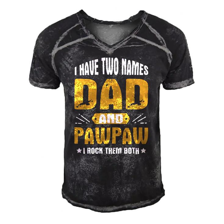 I Have Two Names Dad And Pawpaw I Rock Them Both  Men's Short Sleeve V-neck 3D Print Retro Tshirt
