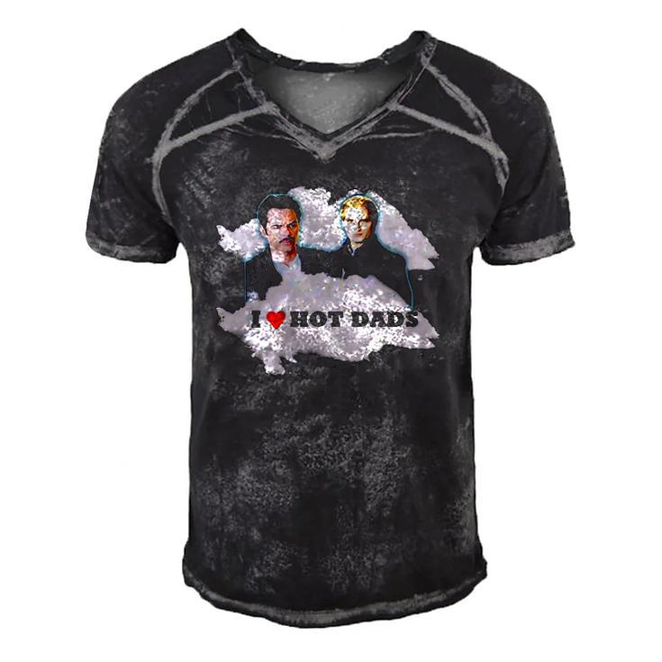 I Love Hot Dads Charlie Swan Carlisle Cullen Men's Short Sleeve V-neck 3D Print Retro Tshirt
