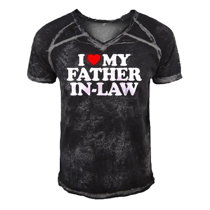 I Love My Father In Law - Heart Funny Fun Gift Tee Men's Short Sleeve V-neck 3D Print Retro Tshirt