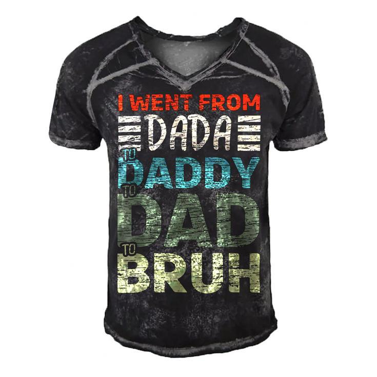 I Went From Dada To Daddy To Dad To Bruh - Fathers Day Men's Short Sleeve V-neck 3D Print Retro Tshirt