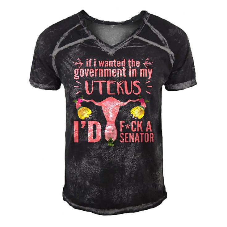 If I Wanted The Government In My Uterus  Feminist Men's Short Sleeve V-neck 3D Print Retro Tshirt