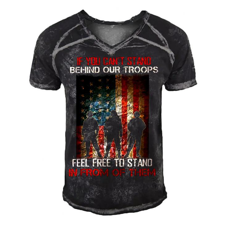If You Cant Stand Behind Our Troops - Proud Veteran Gift T-Shirt Men's Short Sleeve V-neck 3D Print Retro Tshirt