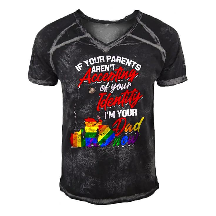 If Your Parents Arent Accepting Im Your Dad Now Lgbtq Hugs Men's Short Sleeve V-neck 3D Print Retro Tshirt