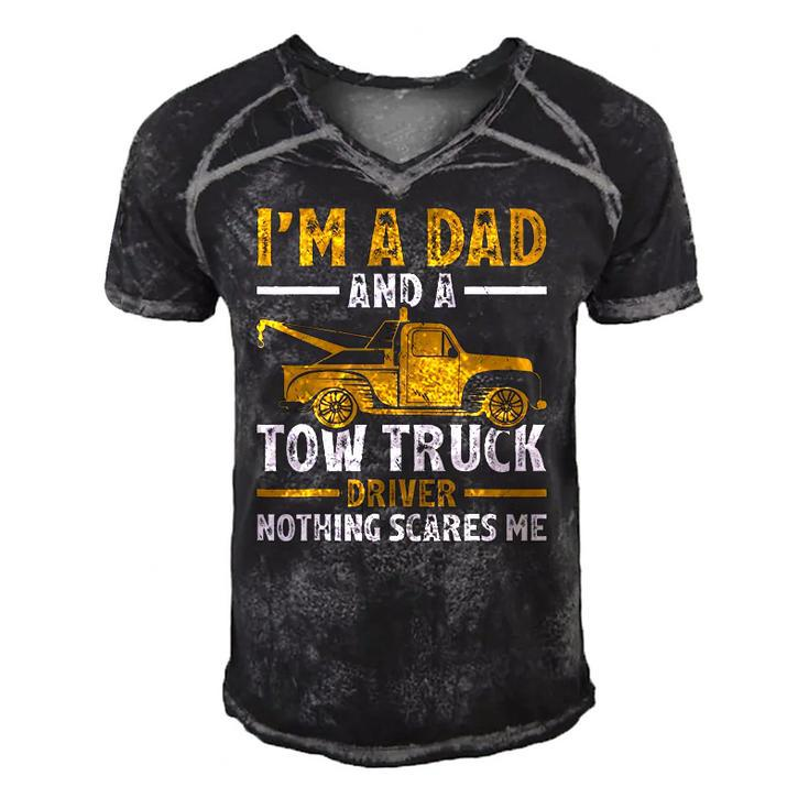 Im A Dad And A Tow Truck Driver Fathers Day Men's Short Sleeve V-neck 3D Print Retro Tshirt