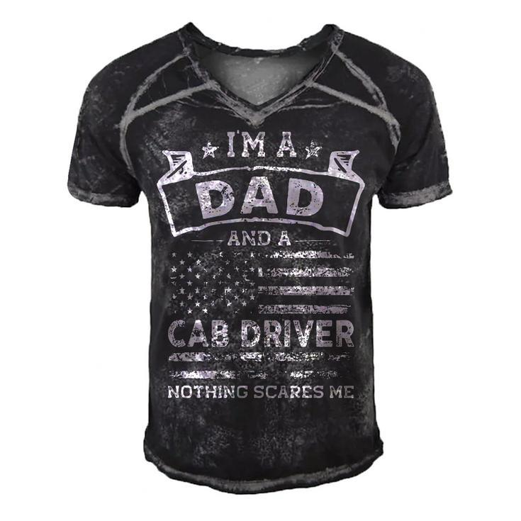 Im A Dad And Cab Driver Funny Fathers Day & 4Th Of July   Men's Short Sleeve V-neck 3D Print Retro Tshirt