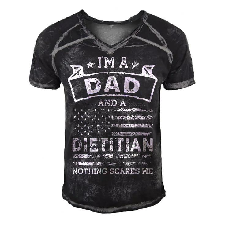 Im A Dad And Dietitian Funny Fathers Day & 4Th Of July  Men's Short Sleeve V-neck 3D Print Retro Tshirt
