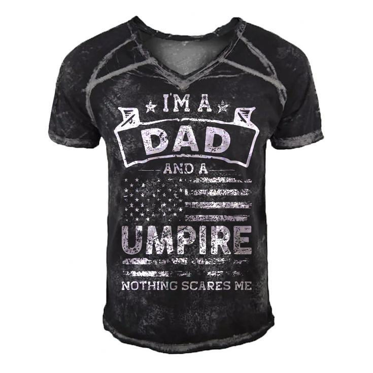 Im A Dad And Umpire Funny Fathers Day & 4Th Of July  Men's Short Sleeve V-neck 3D Print Retro Tshirt