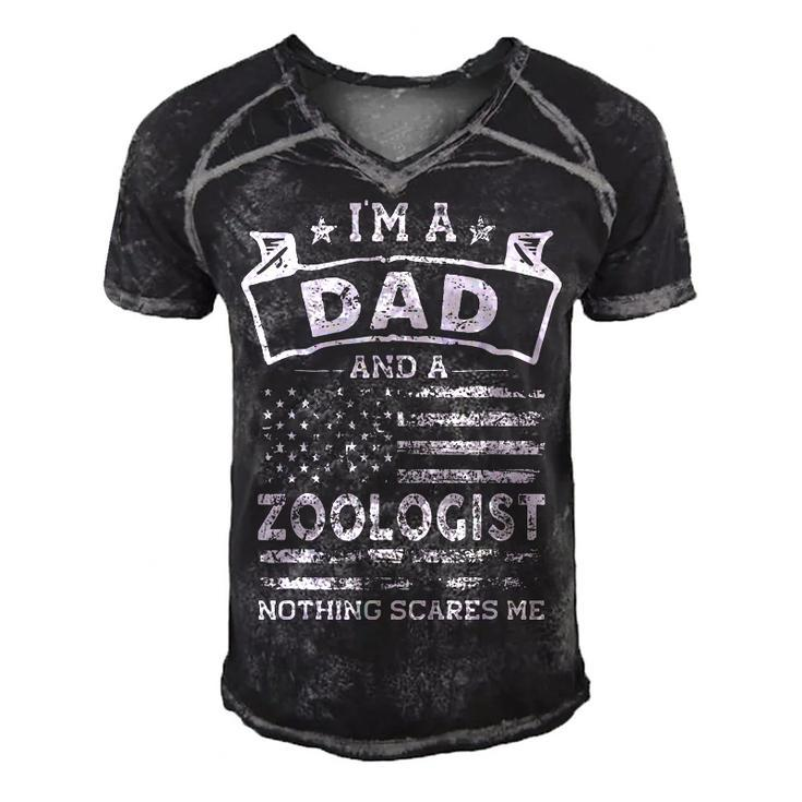 Im A Dad And Zoologist Funny Fathers Day & 4Th Of July  Men's Short Sleeve V-neck 3D Print Retro Tshirt