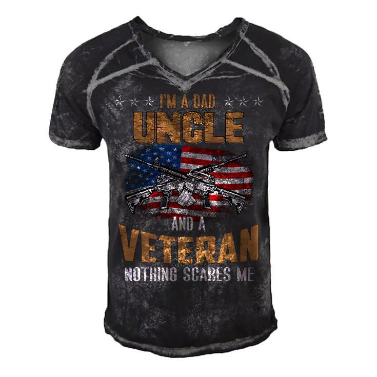 Im A Dad Uncle And A Veteran Fathers Day Fun 4Th Of July   Men's Short Sleeve V-neck 3D Print Retro Tshirt