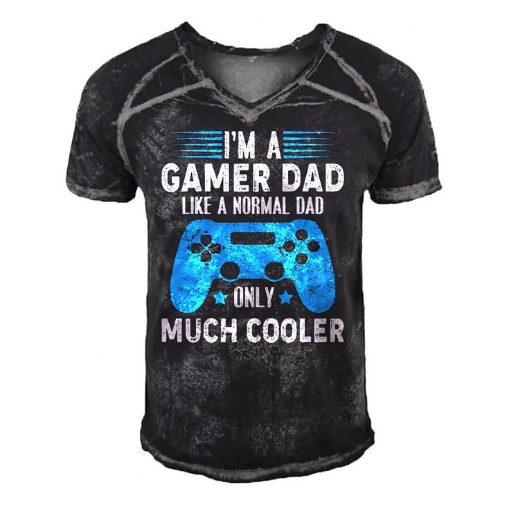 Im A Gaming Dad Video Gamer Geeks Daddy Gamer Dad Gaming Men's Short Sleeve V-neck 3D Print Retro Tshirt