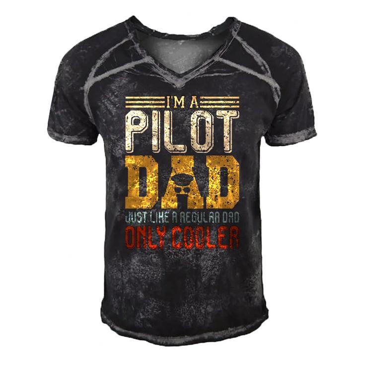 Im A Pilot Dad Funny Fathers Day Gift Vintage Aviator Dad Men's Short Sleeve V-neck 3D Print Retro Tshirt