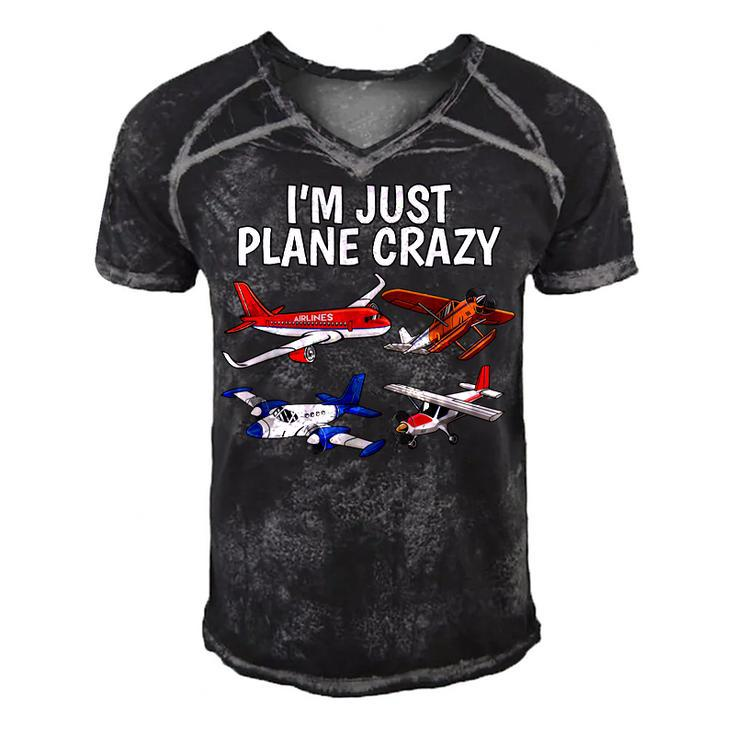 Im Just Plane Crazy - Aviation Gifts For Aircraft Pilots  Men's Short Sleeve V-neck 3D Print Retro Tshirt
