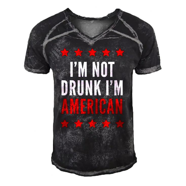 Im Not Drunk Im American Funny 4Th Of July Tee Men's Short Sleeve V-neck 3D Print Retro Tshirt