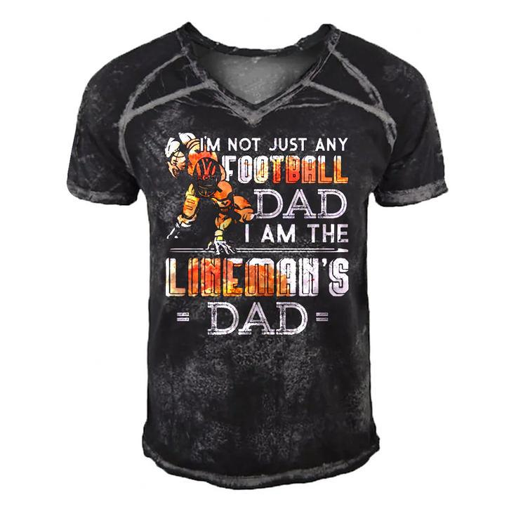 Im Not Just Any Football Dad I Am The Linemans Dad Team Fan Men's Short Sleeve V-neck 3D Print Retro Tshirt