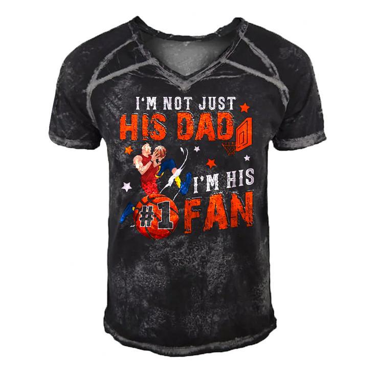Im Not Just His Dad Im His No1 Fan Proud Son Basketball Men's Short Sleeve V-neck 3D Print Retro Tshirt