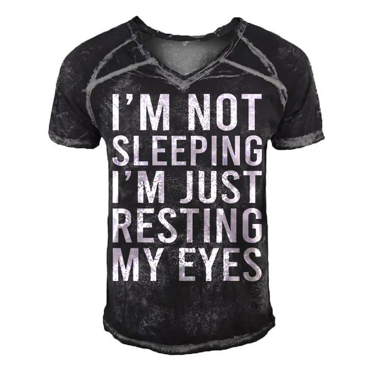 Im Not Sleeping Im Just Resting My Eyes  Dad Joke  Men's Short Sleeve V-neck 3D Print Retro Tshirt