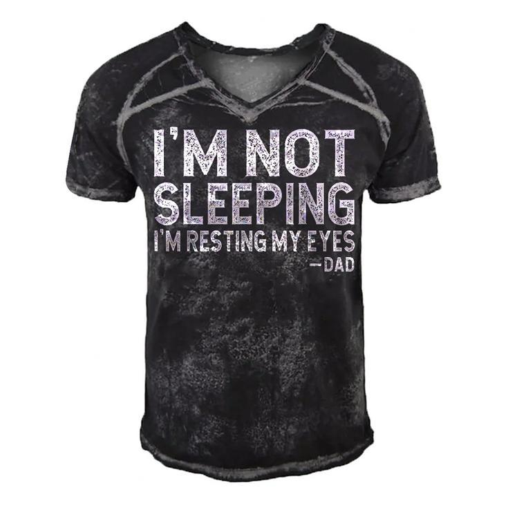 Im Not Sleeping Im Just Resting My Eyes  Men's Short Sleeve V-neck 3D Print Retro Tshirt