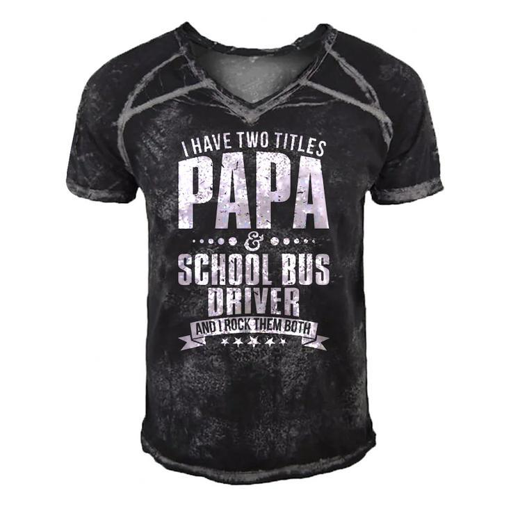 Im Papa And School Bus Driver Funny Mens Men's Short Sleeve V-neck 3D Print Retro Tshirt