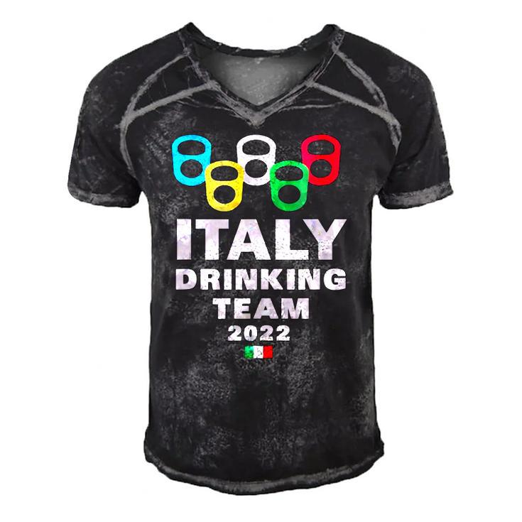 Italy Drinking Team  Men's Short Sleeve V-neck 3D Print Retro Tshirt