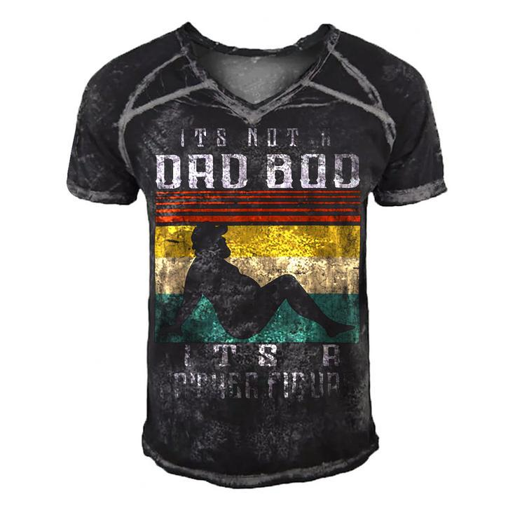 Its Not A Dad Bod Its A Father Figure Fathers Day Vintage Men's Short Sleeve V-neck 3D Print Retro Tshirt