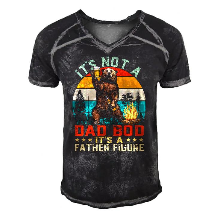 Its Not A Dad Bod Its A Father Figure Funny Bear Vintage Men's Short Sleeve V-neck 3D Print Retro Tshirt