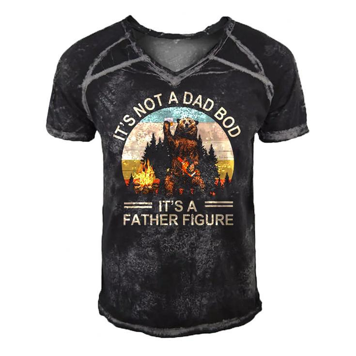 Its Not A Dad Bod Its Father Figure Bourbon Bear Drink Men's Short Sleeve V-neck 3D Print Retro Tshirt