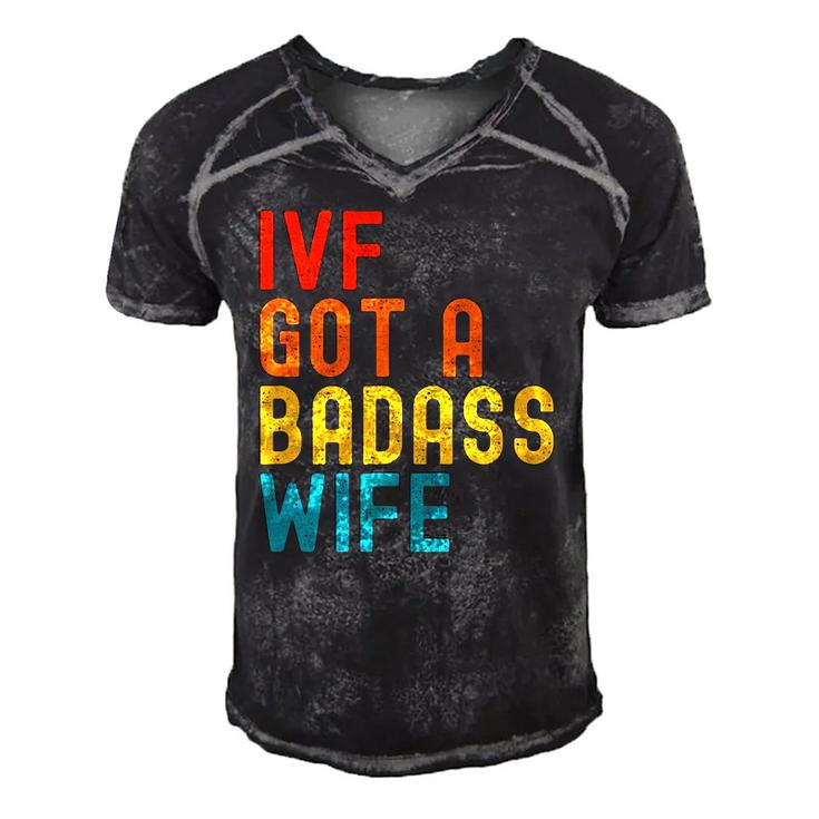 Ivf Dad Ivf Got A Badass Wife Men's Short Sleeve V-neck 3D Print Retro Tshirt