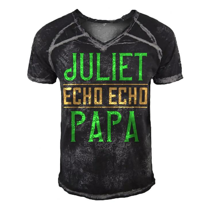 Juliet Echo Echo Papa Papa T-Shirt Fathers Day Gift Men's Short Sleeve V-neck 3D Print Retro Tshirt