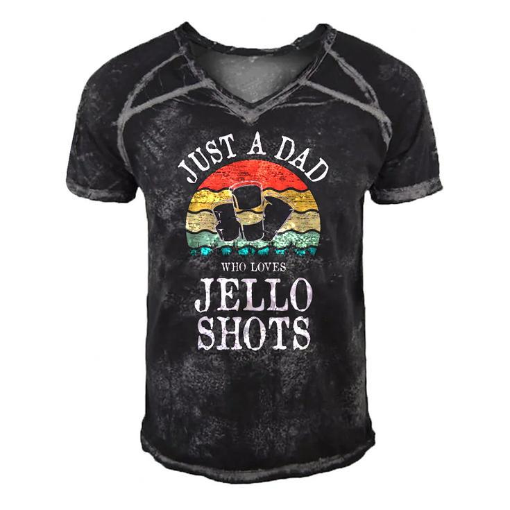Just A Dad Who Loves Jello Shots Men's Short Sleeve V-neck 3D Print Retro Tshirt