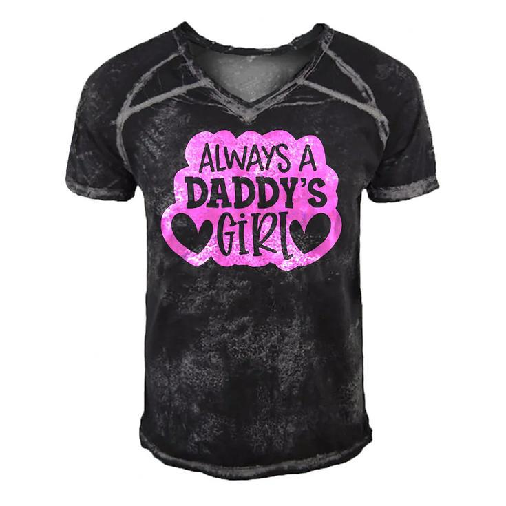 Kids Always A Daddys Girl  Girls Daughter Men's Short Sleeve V-neck 3D Print Retro Tshirt