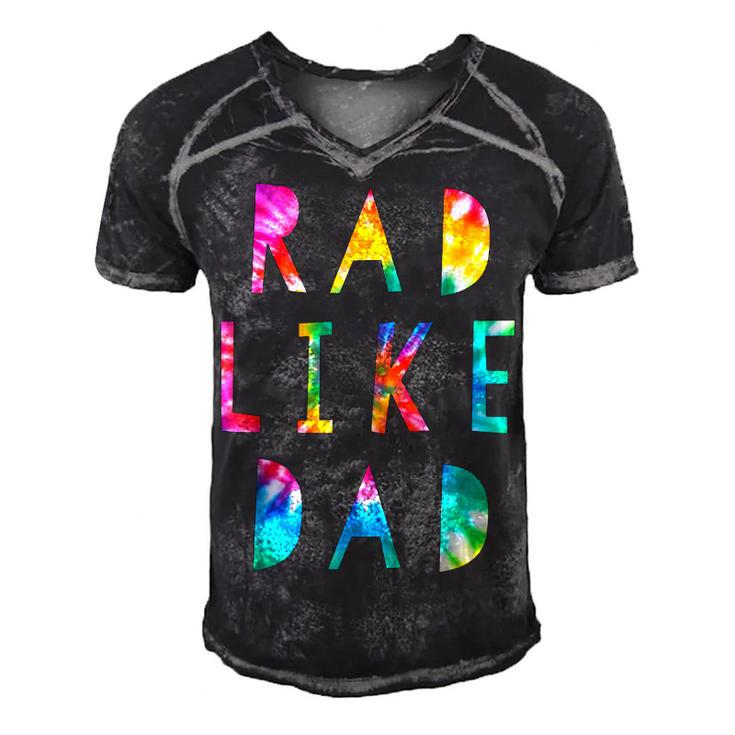 Kids Rad Like Dad Tie Dye Funny Father’S Day Kids Boys Son  Men's Short Sleeve V-neck 3D Print Retro Tshirt