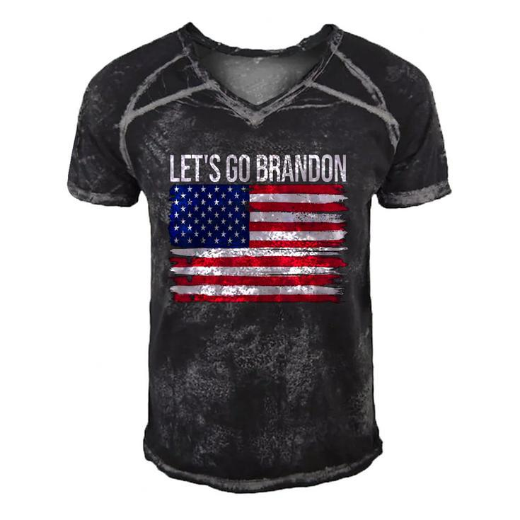 Lets Go Brandon American Flag Vintage Funny Anti Bien Club Men's Short Sleeve V-neck 3D Print Retro Tshirt