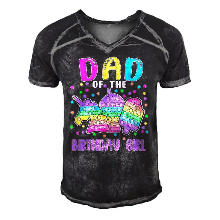 Lets Pop It Dad Of The Birthday Girl Pop It Men's Short Sleeve V-neck 3D Print Retro Tshirt